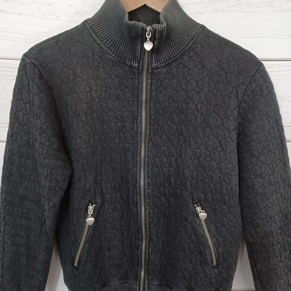 Madonna Winter Girls Medium 8/10 Casual Black Zipper Top Streetwear Coat Jacket